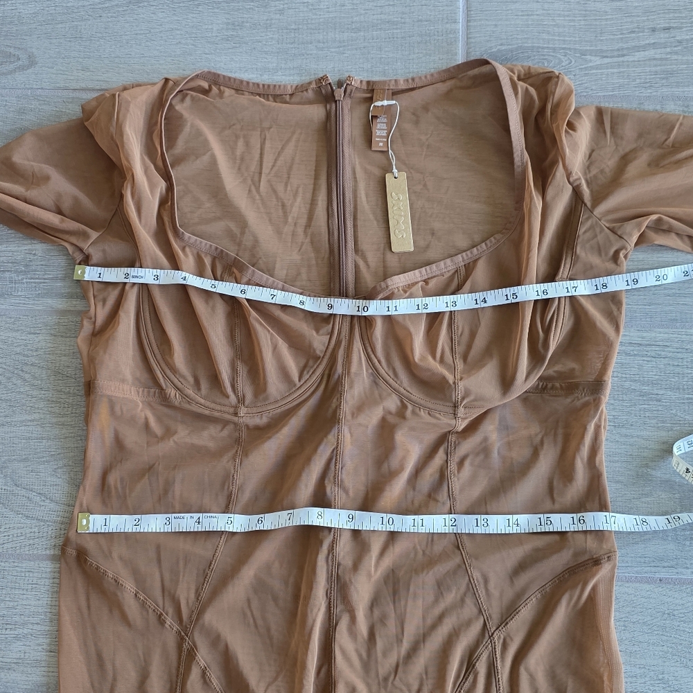 SKIMS Ultra Fine Mesh Catsuit One Piece Jumpsuit Bronze 3X Underwire NWT - Picture 7 of 16
